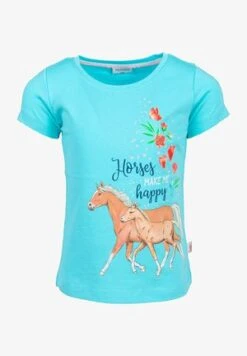 PFERDE - T-Shirt Print - Hellblau -Salt And Pepper d4c54296a8994c8eafa0f27e881aefd2