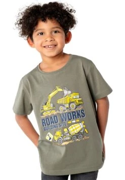 BAGGER FÜR JUNGEN BAUSTELLE VON SALT AND PEPPER - T-Shirt Print - Olive