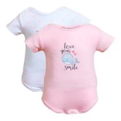 2er-Pack Bodys Kurzarm Love In Rosa