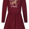Dress Girls Dress Horse EMB Stones In Burgundy -Salt And Pepper salt and pepper dress girls dress horse emb stones in burgundy