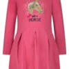 Dress Girls Dress Horse EMB Stones In Pearl Ink