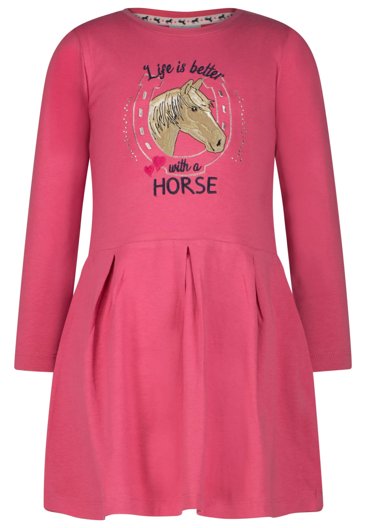 Dress Girls Dress Horse EMB Stones In Pearl Ink 3 Dress Girls Dress Horse EMB Stones In Pearl Ink