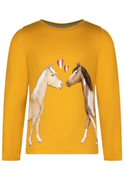 Longsleeve Girls Longsleeve 2Horses Print In Amber