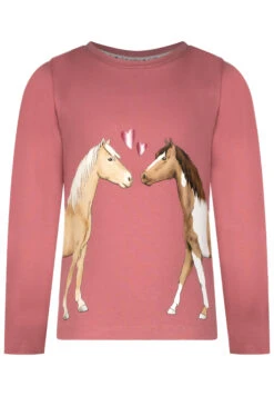 Longsleeve Girls Longsleeve 2Horses Print In Mauve