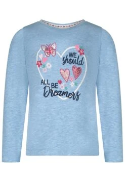 Longsleeve Girls Longsleeve EmbSeq Heart In Blue Melange