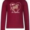 Longsleeve Girls LS Horse Heart Studs In Burgundy
