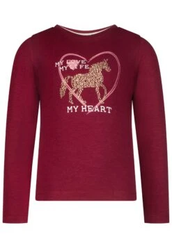 Longsleeve Girls LS Horse Heart Studs In Burgundy