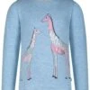Longsleeve Girls LS Print Seq Giraffes In Blue Melange -Salt And Pepper salt and pepper longsleeve girls ls print seq giraffes in blue melange