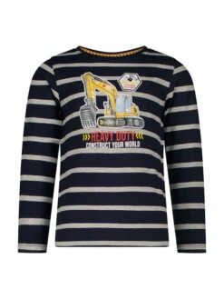 Longsleeve In Dunkelblau/ Grau