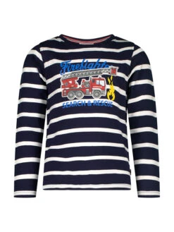 Longsleeve In Dunkelblau/ Weiß