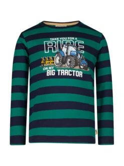 Longsleeve In Grün/ Dunkelblau