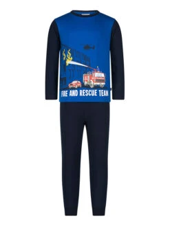 Pyjama In Dunkelblau/ Blau/ Bunt