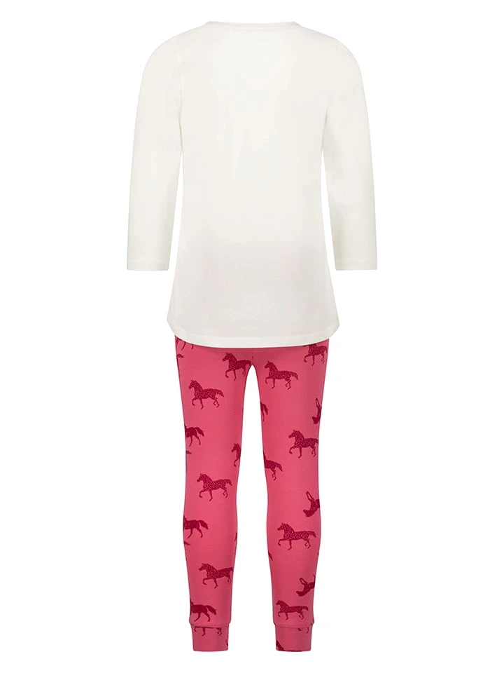 Pyjama In Weiß/ Rosa 4 Pyjama In Weiß/ Rosa – Bild 2