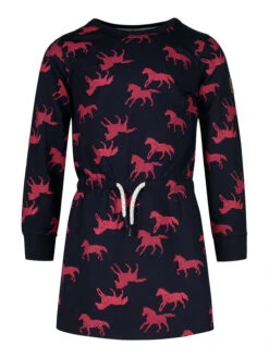 Sweatkleid In Dunkelblau/ Pink