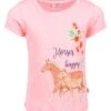 T-Shirt S/S Print Glitter Horses In Neon Melon -Salt And Pepper salt and pepper t shirt s s print glitter horses in neon melon