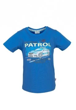 T-Shirt S/S Print Police Patrol In Strong Blue