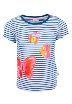 T-Shirt S/S Print Seq. Butterfly In Ink Blue