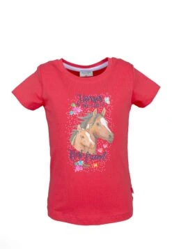 T-Shirt T-Shirt Girls NOS Print Horses In Lollipop Red